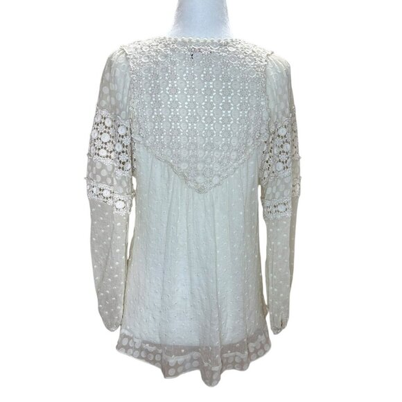 Rebecca Taylor - Vintage Lace, Sheer Peasant Blouse, Relaxed Fit - Size 2, White - Picture 2 of 16